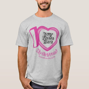 Roze Hart Foto ik hou van mijn vriendin T-shirt