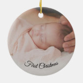Roze Hart Foto Kerstmis Ornament Baby Meisje (Achterkant)