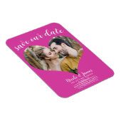 Roze Hart Foto Trouw Save the Date Magneet (Rechterzijde)