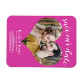 Roze Hart Foto Trouw Save the Date Magneet (Horizontaal)