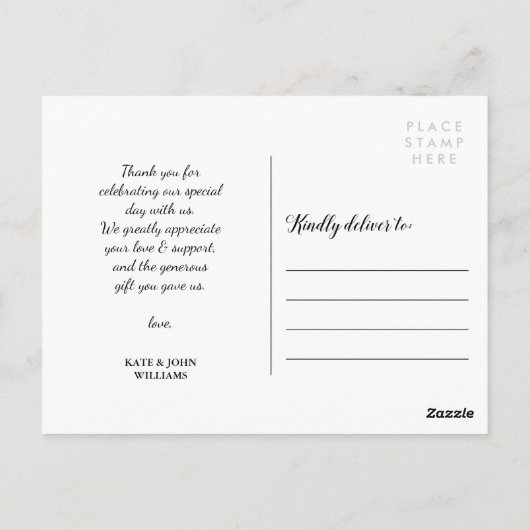 Roze Hart | Fotocollage voor bruiloft | Liefde & B Briefkaart (Achterkant)