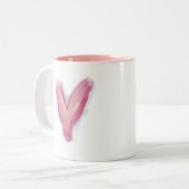 Roze Hart Galentine Vriendschap Tweekleurige Koffiemok (Voorkant links)