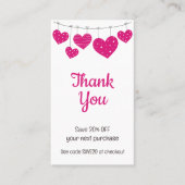 Roze Hart Garland Korting Kaart (Voorkant)