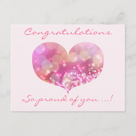 Roze Hart | Gefeliciteerd Afstuderen Briefkaart