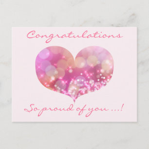 Roze Hart Gefeliciteerd Afstuderen Briefkaart