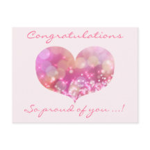 Roze Hart | Gefeliciteerd Afstuderen Briefkaart