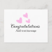 Roze hart gefeliciteerd afstuderen waterverf a briefkaart (Voorkant)