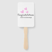 Roze hart gefeliciteerd afstuderen waterverf a handwaaier (Achterkant)