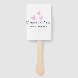 Roze hart gefeliciteerd afstuderen waterverf a handwaaier