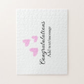 Roze hart gefeliciteerd afstuderen waterverf a legpuzzel (Verticaal)