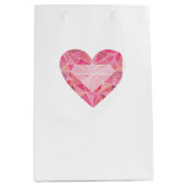 Roze Hart Gem Art Glam Chic Love Diamond Medium Cadeauzakje (Voorkant)