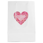 Roze Hart Gem Art Glam Chic Love Diamond Medium Cadeauzakje (Achterkant)