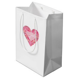 Roze Hart Gem Art Glam Chic Love Diamond Medium Cadeauzakje