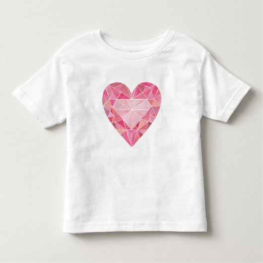 Roze Hart Gem Art Glam Diamond Liefde Plezier Kinder Shirts (Voorkant)