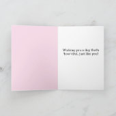 Roze Hart Gem en Coquette Bow Moederdag Kaart (Binnen)