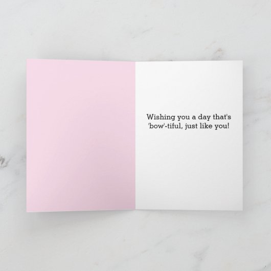 Roze Hart Gem en Coquette Bow Moederdag Kaart (Binnen)