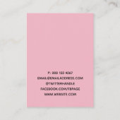 Roze hart gemaakt met beeldscherm met liefdesoorri visitekaartje (Achterkant)