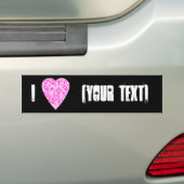 Roze hart. Geoctrooieerd ontwerp van het hart. Bumpersticker (Op auto)
