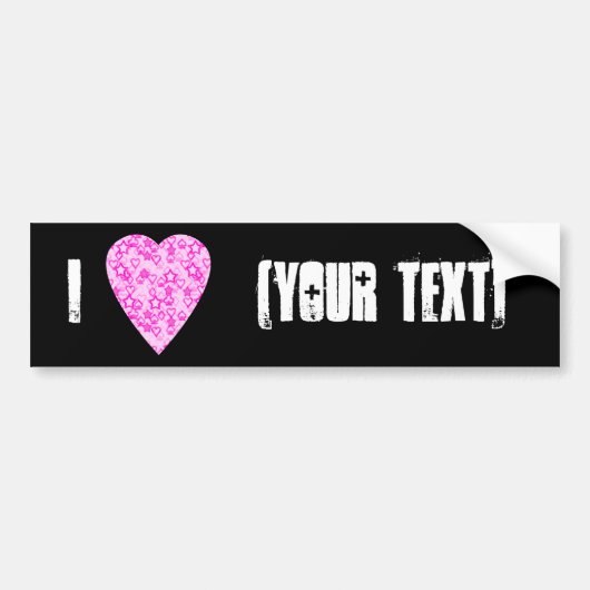 Roze hart. Geoctrooieerd ontwerp van het hart. Bumpersticker (Voorkant)