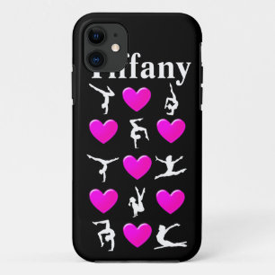 ROZE HART GEPERSONALISEERDE GYMNAST IPHONE CASE