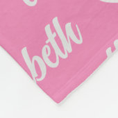 Roze Hart Gepersonaliseerde Naam Gift voor Baby Fleece Deken (Hoek)