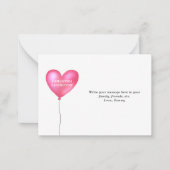 Roze Hart Gepersonaliseerde Notitiekaarten Notitiekaartje (Voorkant)