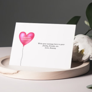 Roze Hart Gepersonaliseerde Notitiekaarten Notitiekaartje