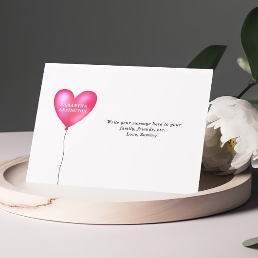 Roze Hart Gepersonaliseerde Notitiekaarten Notitiekaartje