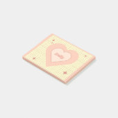 Roze hart geruit patroon Valentijnsdag Post-it® Notes (Schuin)