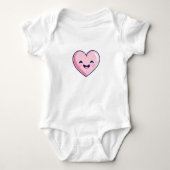 roze hart Glimlachen Romper (Voorkant)
