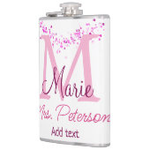 Roze hart glitter monogram leraar Mrs Modern gi Heupfles (Links)