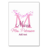 Roze hart glitter monogram leraar Mrs Modern gi Kaart (Achterkant)