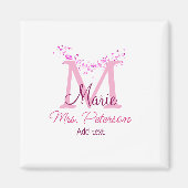 Roze hart glitter monogram leraar Mrs Modern gi Magneet (Voorkant)