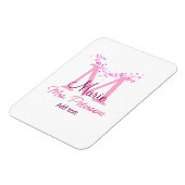 Roze hart glitter monogram leraar Mrs Modern gi Magneet (Linkerzijde)