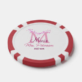 Roze hart glitter monogram leraar Mrs Modern gi Poker Chips (Enkel)