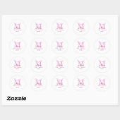 Roze hart glitter monogram leraar Mrs Modern gi Ronde Sticker (Vel)