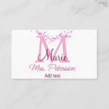 Roze hart glitter monogram leraar Mrs Modern gi
