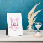 Roze hart glitters monogram leraar Mevr. Modern gi Fotoplaat (Zijkant)