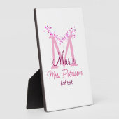 Roze hart glitters monogram leraar Mevr. Modern gi Fotoplaat (Zijkant)
