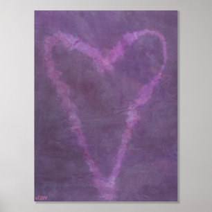 Roze Hart Goud of Zilveren Folie Print