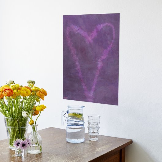 Roze Hart Goud of Zilveren Folie Print (Laag (Keuken))