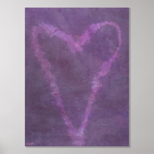 Roze Hart Goud of Zilveren Folie Print (Voorkant)