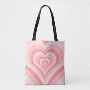 Roze Hart Gradiënt Patroon – Schattig Meisjesachti Tote Bag