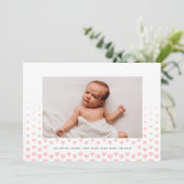 Roze Hart Gradient valentijn Foto Feestdagenkaart (Staand voorkant)