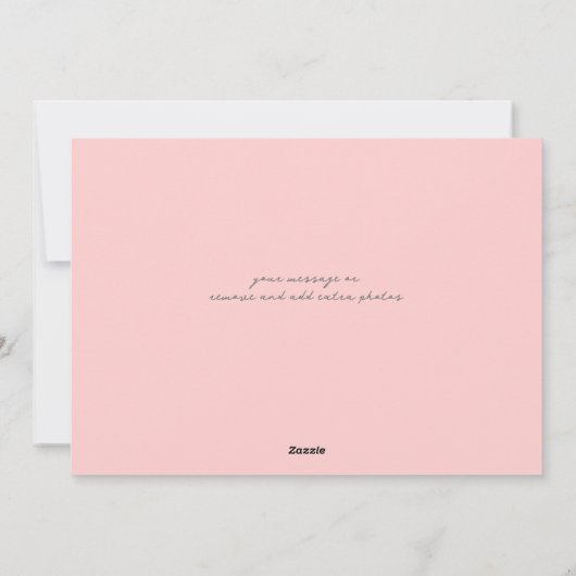 Roze Hart Gradient valentijn Foto Feestdagenkaart (Achterkant)