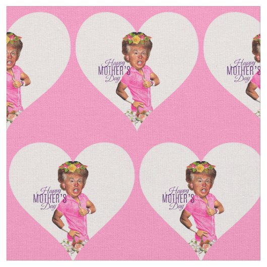 Roze Hart Grappig moederdag Donald Trump Stof (Close Up)