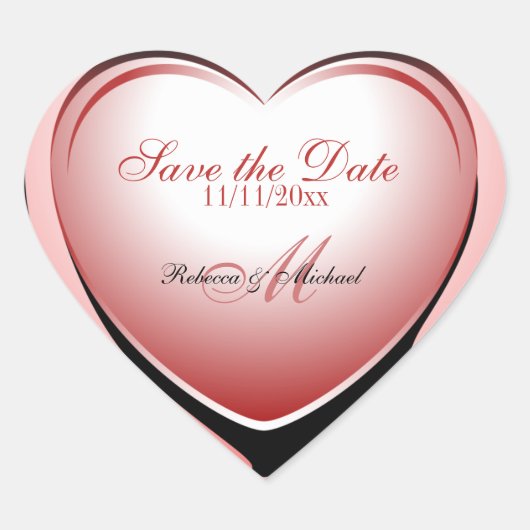 Roze Hart Hanger Save the Date Sticker (Voorkant)