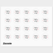 Roze hart Happy Mail Classic Round Sticker (Vel)