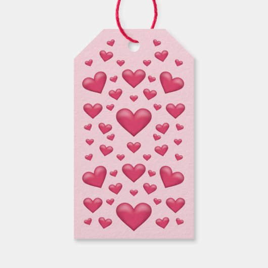 Roze hart Happy Valentijnsdag en aangepaste tekst Cadeaulabel (Achterkant)