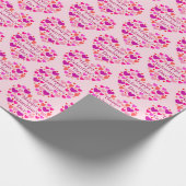 Roze hart Happy Valentines Day Cadeaupapier (Hoek)